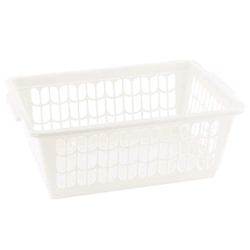 YBM HOME Plastic Perforated Storage Basket Bin Office Drawer, Shelf Desktop Countertop Tray Organizer 32-1188 (1, White) - color: White, size: Pack of 1