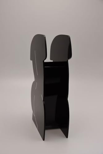 Black Acrylic Vase, Modern Abstract Sculptural Design, Home Decor Tabletop Accent, 11.8 Inch Height