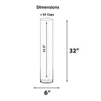 CYS EXCEL Cylinder Clear (H:32" D:6") | Multiple Size Choices Glass Flower Centerpieces | Hurricane Floating Candle Holder Vase, H-32 (GCY122/32) - size: H-32" D-6"
