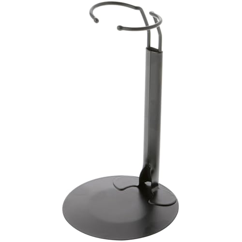Plymor DSP-60B Black Adjustable Doll Stand, fits 10, 11, 12, 13, and 14 inch Dolls or Action Figures, Waist is 2" - 2.5" wide, 5.5" - 7" around - color: Black