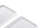 Blue Boat 15" x 11" Rectangular Serving Trays Set of 4 White, Melamine Serving Platter, Light Weight Easy to Clean Sturdy Stackable BPA-Free Dishwasher Safe
