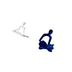 Fenteer Abstract Thinker Statue Desktop Figurine Minimalist Sculpture Resin Ornament Hollow Design Suitable for Living Room Office Bedroom Bookshelf