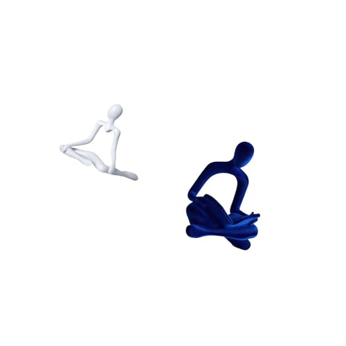 Fenteer Abstract Thinker Statue Desktop Figurine Minimalist Sculpture Resin Ornament Hollow Design Suitable for Living Room Office Bedroom Bookshelf