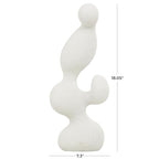 Deco 79 Polystone Abstract Decorative Sculpture Curved Shaped Home Decor Statue with Speckled Texturing, Accent Figurine 7" x 4" x 18", White - size: 7" x 4" x 18"