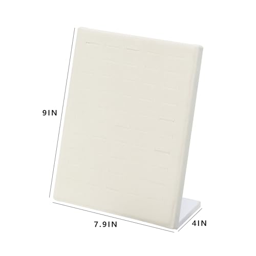 Coward Velvet Ring Holder Stand, 50 Slots Jewelry Ring Display Tray, Jewelry Pad Showcase Organizer for Home or Store Sell Show (Beige Velvet) - color: Beige Velvet, size: 1 pc