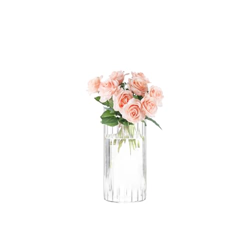 Gute 6 Inch Glass Vases for Decor, Flower Vase for Home Decor, Modern Decorative Clear Vase Centerpieces Living Room, Kitchen - size: 6inch