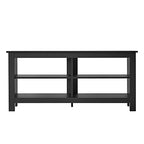 Panana Modern TV Stand with 4 Open Shelves 55inch Entertainment Center for TVs up to 65inch Medial TV Console Table Cabinet for Living Room (Black)