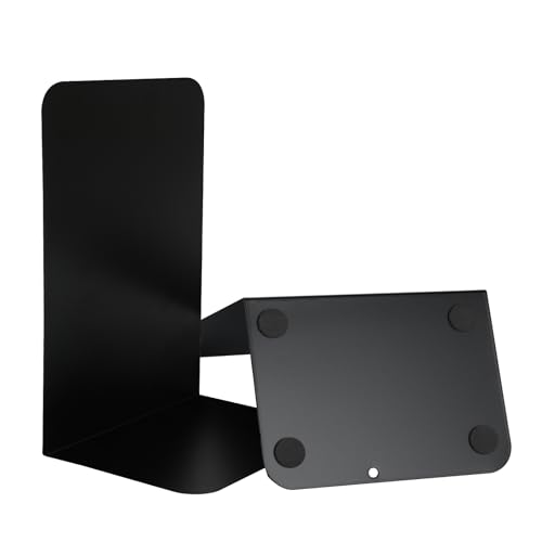 Metal Book Ends Bookend for Shelves Book Holder - color: Black