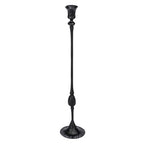 Creative Co-Op Tall Decorative Hand-Forged Metal Taper Holder, Black - size: 4" Round x 20"H