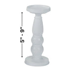 White Resin Candle Holder Set (3 Hand Painted Pieces) Wedding and Home Decor