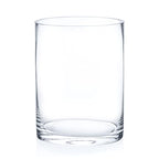 Enova Floral Clear Glass Cylinder Vase 6 x 8 Inches, Clear Flower Vases, Pillar Candle Hurricane Floating Candle Holder Vase, Glass Flower Vase for Wedding Centerpieces, Home Office décor (1 Piece) - size: 6W x 8H