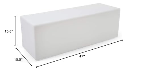 Displays2go LED Light Up Bench with Color Changing Lights, Rechargeable Battery - Light Up Plastic Bench for Events, Bars, Clubs, Outdoor Restaurants (FDLED47BST)