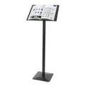 Floorstanding Menu Stand, 12.6 x 11.02 Inch Pedestal Sign Holder for Display Floorstanding Sign Holder with Adjust Panel Angle Hold Presentations, Photos, Sheet Music - color: Black-black