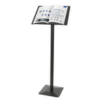 Floorstanding Menu Stand, 12.6 x 11.02 Inch Pedestal Sign Holder for Display Floorstanding Sign Holder with Adjust Panel Angle Hold Presentations, Photos, Sheet Music - color: Black-black