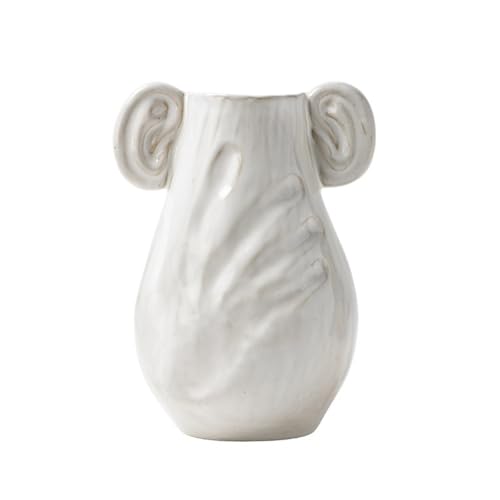 Modern Abstract Ceramic Vase – Creative Entryway Table Decor for Faux Flowers and Living Room Accent