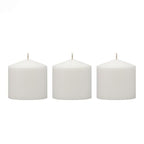 Stonebriar 3 Pack Tall 3 x 3 Inch 18 Hour Long Burning Unscented White Wax Pillar Candles - size: 3" x 3", style: Pack of 3