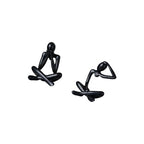 Fenteer Thinker Figurine Abstract Sculpture Minimalist Desktop Ornament Creative PP Material Suitable for Living Room Office Shelf Bedroom Cabinet Gift