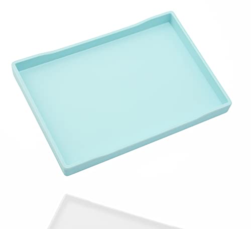 Blue Small Serving Tray (9.5 x 7 inch), Countertop Organizer for Bathtub Bathroom Vanity Items, Serving Accessory, Coffee, Drinks, Tea, Party, Spa, Perfume and Display Use. - color: Blue-1 Tray, size: 9.5" x 7" x 0.8"