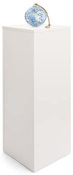 Displays2go, Rectangular Retail Store Pedestal, Laminated Particle Board & Melamine Construction – White Finish (WDCUBEWHT3) - color: White, size: 36"H