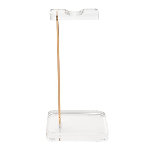 RUSSELL+HAZEL Acrylic Headphones Stand, Headset Holder, Office Accessories, Clear Acrylic with Gold Hardware, 4” x 5” x 10.5” (93922)