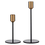Daily Decoration 2Pcs Metal Candle Holder Antique Modern Candlestick Stand Decorations for Decoring Living Room Dining Room Bedroom Bookshelf Home Wedding