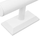 MOOCA T-Bar Deluxe Wooden Bracelet Holder Display, Watch Hoder, Bracelet Display Stand, Jewelry Stand Organizer, White Leatherette - color: White Faux Leather