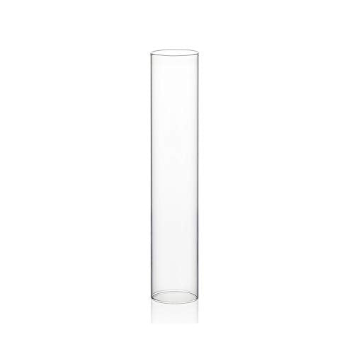WGVI Hurricane Candle Holder Sleeve, Wide 3", Height 16", Clear Glass Cylinder Candleholder, Chimney Tube, Open Ended Candle Shade, 1 Piece - size: 3"x16"H