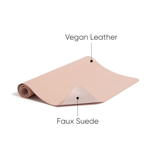 Smead Desk Pad, Vegan Leather Desk Mat with Non-Slip Faux Suede Backing, Perfect Desk Organizer for Office Decor, 31.5” x 15.7” Medium, Dusty Rose (64834) - color: Pink, size: 15.7" x 31.5"