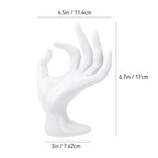 yuntop 1 Pack Hand Form Ring Holder Mannequin Hand Jewelry Organizer Stand Watch Stand Bracelet Ring Support Aesthetic Rack (White) - color: White