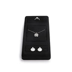 Oirlv Premium Black Microfiber Jewelry Tray Showcase Jewelry Display Stand for Selling Ring Necklace Display Tray(TT07002) - size: Ring+necklace+ring tray