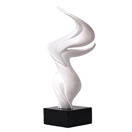HAUCOZE Modern Home Decor Abstract Sculpture Art Collectible Statue Table Centerpiece Gift for Living Room Office Polyresin 16.0 Inch