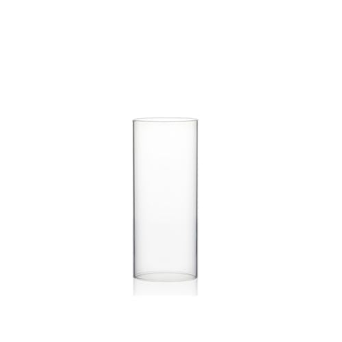 WGVI Hurricane Candle Holder Sleeve, Wide 3", Height 6", Clear Glass Cylinder Candleholder, Chimney Tube, Open Ended Candle Shade, 1 Piece - size: 3"x6"H