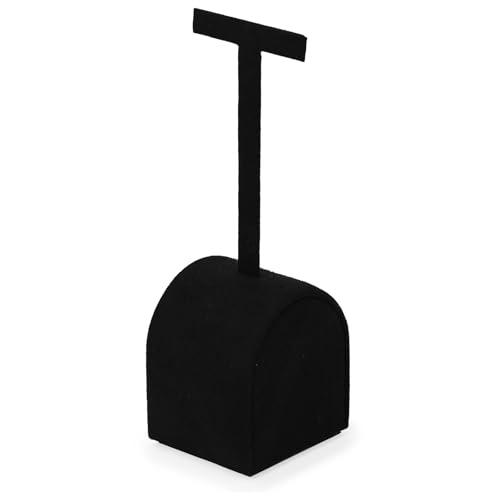 Microfiber Jewelry Earring Display Stand Earring Display Organizer Stand (Black, Low) - size: 1.57" x 1.57" x 5.12"