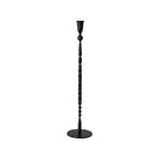 Creative Co-Op Wide Decorative Hand-Forged Metal Taper Holder, Black - size: 5" Round x 20"H