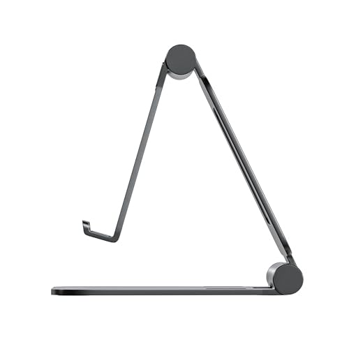 Cell Phone Stand for Desk Phone Holder Foldable Portable Adjustable Cradle Dock Compatible with iPhone 17 16 15 14 13 Pro Max, iPhone 12 11 Plus SE XS XR 8 7, Office Desk Travel Accessories, Black - color: Black