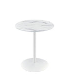 Marble Drink Table,Small Pedestal Table, Martini Tables, Side End Tables with Round Top,Wood Grain Texture,Increase Size and Weighted Base for Living Room,Bedroom,Small Spaces - color: Marble-1#