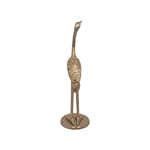 Metal Crane Ring Holder Stand for Jewelry, Engagement and Wedding Ring Display, Gold Decorative Ornaments Home Decor for Living Room, Bedroom, Desktop, Cabinets - color: 7" Gold Crane
