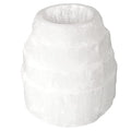 Selenite Tower Stone Candle Holder White Natural Crystal Light (1pc) Stone Tealight Votive Candle Holders - Handmade by mmCrystals™