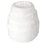 Selenite Tower Stone Candle Holder White Natural Crystal Light (1pc) Stone Tealight Votive Candle Holders - Handmade by mmCrystals™