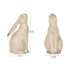 Creative Co-Op Decorative Resin Rabbit Bookends, Grey - color: Grey Wash