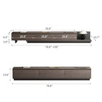 Mid-Century Modern Extendable TV Stand with Ample Storage for Living Room – Adjustable TV Cabinet from 78.7" to 130", 3-Drawer Entertainment Center, Black Walnut - color: Black Walnut