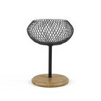 Modern Iron Mesh Candle Holder Set with Bamboo Base, Stylish Dining Table Centerpiece Decor, Lightweight Yet Sturdy Metal Votive & Tea Light Stand for Home Ambiance(Large) - size: Large