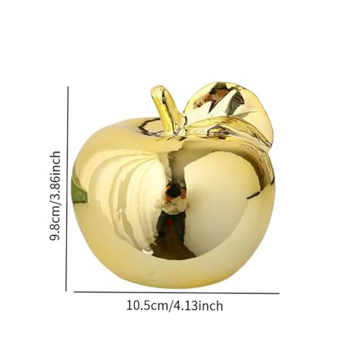 Fenteer Fruit Sculpture Desktop Statue Delicate Ideal Gifts Artistic Ornament Ceramic Figurine for Rooms Porches Desktops Homes Cafes, Golden, L - color: Golden, size: Large