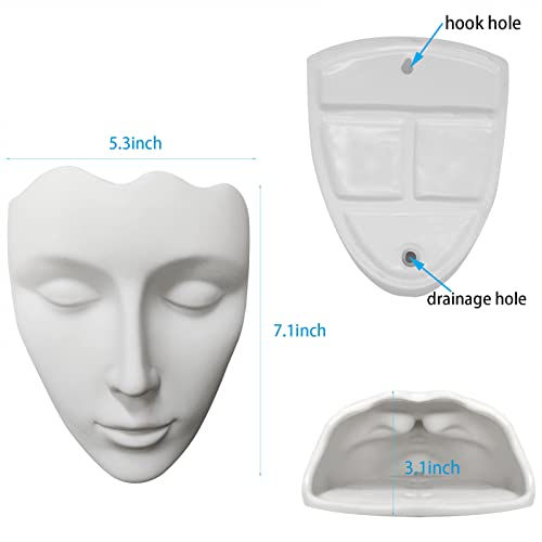 Ceramic White Face Vase, Drainage Hole, Modern Design, Suitable for Home, Office, Outdoor Decor - color: White-color
