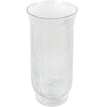 Deco 79 Glass Decorative Candle Holder Ribbed Candle Stand with Elevated Base, Candlestick Holder 6" x 6" x 13", Clear - size: 6" x 6" x 13"