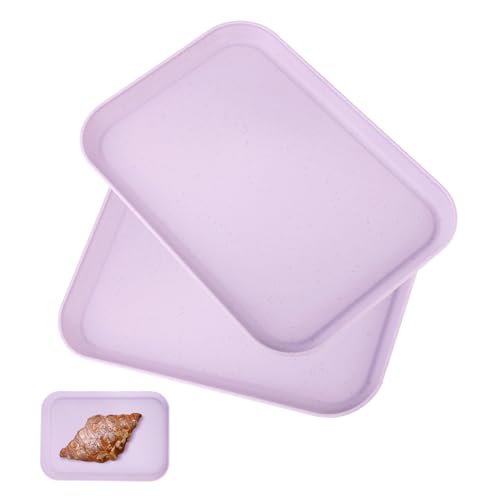 Purple Plastic Serving Platters and Trays,Serving Dishes for Entertaining,Rectangular Platters for Serving Food, Appetizer Serving Trays for Snacks,Charcuterie,Chips,Candy,Fruit,Sushi - color: Tray-s-2pack-purple