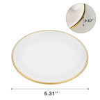 VanEnjoy 5.3 Inch Jewelry Dish Tray Small Jewelry Tray for Women White Ceramic Trinket Dish Catch All Tray for Ring Earring Necklace Bracelet Key - color: White
