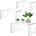 RattanView 3 Pcs Extra Large 13,12,11 Inch Acrylic Display Risers Clear Acrylic Shelf Riser Display Stands 5 mm Thick Rectangular for Collectibles Figures - size: 13, 12, 11 Inch