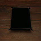 Valet Organizer - Catchall Tray for Jewelry, Wallets, Watches, Keys, Coins, Phones, Glasses - Perfect for Nightstand, Desk, Entryway - color: Black