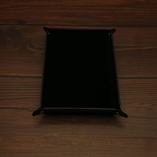 Valet Organizer - Catchall Tray for Jewelry, Wallets, Watches, Keys, Coins, Phones, Glasses - Perfect for Nightstand, Desk, Entryway - color: Black